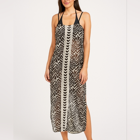 River Island Black & White Beaded Cover Dress - Picture 1 of 10